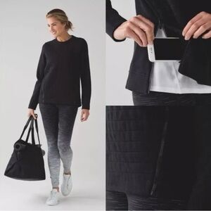 Lululemon Athletica Be True Crew Pullover Side Zip Pocket Fleece Sweatshirt Sz 4